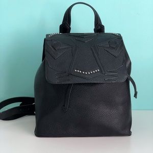 ZARA Black Backpack with Drawstring and Snap Closure Medium Size